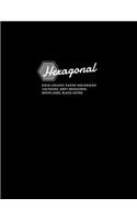 Hexagonal Grid/Graph Paper Notebook, 160 Pages, Grey Hexagons / White Lines, Black Cover: Hexagonal Series, 8.5"x11", For Graphs, Gaming, Notes, Sketching, Mapping and More