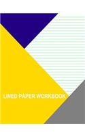 Lined Paper Workbook: Light Yellow With Narrow Aqua Lines (Left Handed)