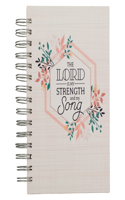 Christian Art Gifts Journal W/Scripture for Women Lord in My Strength & Song Psalm 118:14 Bible Verse Pink 192 Ruled Pages, Large Hardcover Notebook, Wire Bound