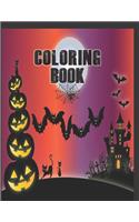 Coloring Book: Cute Halloween Book for Kids, 3-5 yr olds