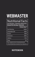Nutritional Facts Webmaster Awesome Notebook: 6x9 inches - 110 blank numbered pages - Greatest Passionate working Job Journal - Gift, Present Idea