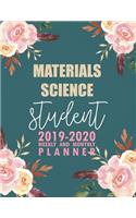 Materials Science Student: 2019-2020 Weekly and Monthly Planner Academic Year with Class Timetable Exam Assignment Schedule Record School College University