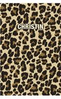 Christin: Personalized Notebook - Leopard Print (Animal Pattern). Blank College Ruled (Lined) Journal for Notes, Journaling, Diary Writing. Wildlife Theme Des