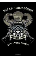 Fallschirmjäger Military Style Tod von Oben Notizbuch