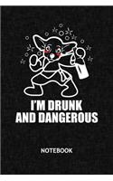 I'm Drunk and Dangerous: Chihuahua Owner NOTEBOOK Grid-lined 6x9 - Dogs Journal A5 Gridded - Dog Owner Planner Funny Dogs 120 Pages SQUARED - Kungfu Dog Diary Chihuahua Kung