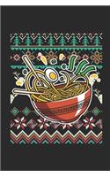 Ugly Christmas Sweater - Ramen: Graph Ruled Notebook / Journal (6" X 9" - 5 X 5 Graph Ruled) - Christmas Gift for Kids, Teens, Mom And Dad