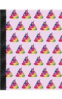 My Super Cute Purple Rainbow Poop Emoji 2x2 Quad Graph Paper Notebook