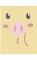 Notebook: Pig on yellow cover and Lined pages, Extra large (8.5 x 11) inches, 110 pages, White paper(2 Pig on Yellow Notebook)