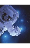 Astronaut Notebook Large Size 8.5" x 11" Ruled 150 Pages