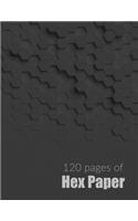 120 Pages of Hex Paper: 8.5 X 11 Hex Notebook in Charcoal with 120 Pages of Small Size Hexagons(4 Hex Grid Notebooks)