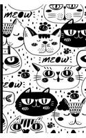 Doodling For Cat Lovers: Journal Drawing Book For Kitty Person - Blank Diary Composition Notebook with Feline Images - For Adults Kids Teens