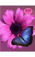 2019 Butterfly Daily Planner: Academic Hourly Organizer in 15 Minute Interval; Appointment Calendar with Address Book & Note Section; Monthly & Weekly Goals Journal with Quotes