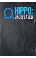 Hippo: Undefeated: Chalkboard, Blue & White Design, Blank College Ruled Line Paper Journal Notebook for Project Managers and Their Families. (Agile and Scr