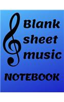 Blank Music Sheet Notebook: Music Manuscript Staff Paper 8.5 x 11