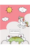 Notebook: Unicorn on pink cover and Lined pages, Extra large (8.5 x 11) inches, 110 pages, White paper(5 Unicorn on Pink Notebook)