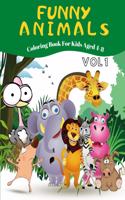 Funny animals coloring book for kids aged 4-8