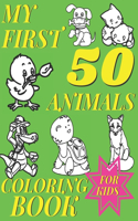 My First 50 Animals Coloring Book For Kids