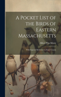 Pocket List of the Birds of Eastern Massachusetts