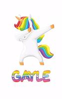 Gayle: Gayle 6x9 Journal Notebook Dabbing Unicorn Rainbow