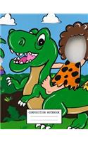 Composition Notebook: Dinosaur Glossy Cover Wide Ruled Blank Lined Soft Cover Students Kids Elementary School Journal Paper 7.44 x 9.69 Inches 110 Pages