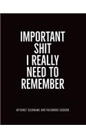Important Shit I Really Need to Remember