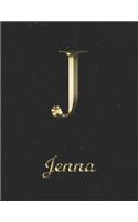 Jenna: 1 Year Daily Planner (12 Months) - Yellow Gold Effect Letter J Initial First Name - 2020 - 2021 - 365 Pages for Planning - January 20 - December 20 