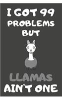 I Got 99 Problems But Llamas Ain't One: Llama Gifts Blank Lined Notebooks, Journals, Planners and Diaries to Write In - For Llama Lovers