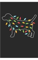 Beagle with Christmas Lights - Christmas Notebook - Beagle Diary - Dog Journal - Christmas Gift for Dog Lover