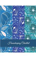 Housekeeping Checklist: Art Floral Design, Household Chores List, Cleaning Routine Weekly Cleaning Checklist Large Size 8.5" x 11" Cleaning and Organizing Your House