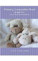 Practice Writing - Purple Primary Composition Book - Teddy Bear and Lamb