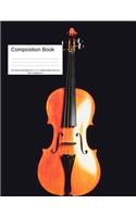 Composition Book 100 Sheets/200 Pages/8.5 X 11 In. College Ruled/ Violin and Black Background
