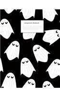 Composition Notebook: Ghost Pattern: Wide Ruled: 100 Pages: 8.5 X 11