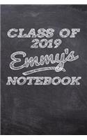 Class of 2019 Emmy's Notebook: Personalized Custom Name Note Journal Class of 2019 Blackboard Style Background Notebook for Kids - 6 X 9 Sized, 120 Pages - Gift for Boys Girls Tea
