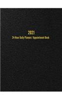 2021 24-Hour Daily Planner/Appointment Book: Dot Grid Journal (8.5 x 11 inches)