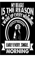 My Beagle is the Reason I Wake Up Every Morning Really Freakin' Early Every. Single. Morning: Funny Beagle Owners Gift Notebook