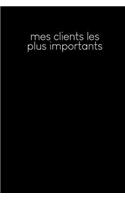 Mes clients les plus importants: Carnet à compléter pour l'enregistrement des conversations avec les (nouveaux) clients - Motif: Noir
