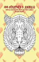 Libri da colorare per adulti con fiori e animali - Grande stampa - 100 creature e Animali