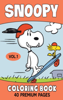 Snoopy Coloring Book Vol1: Great Coloring Book for Kids and Fans - 40 High Quality Images.