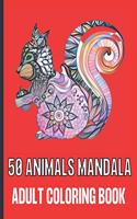 50 Animals Mandala Adult Coloring Book