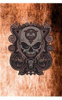 Gothic Notizbuch Vintage Totenkopf mit Kringel