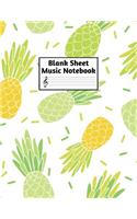 Blank Sheet Music Notebook: Easy Blank Staff Manuscript Book Large 8.5 X 11 Inches Musician Paper Wide 12 Staves Per Page for Piano, Flute, Violin, Guitar, Trumpet, Drums, Cell