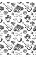 Day Of The Dead Pattern Sugar Skull Santa Muerte 22: Graph Paper 5x5 Notebook for Day Of The Dead Lovers