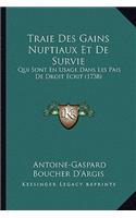Traie Des Gains Nuptiaux Et de Survie