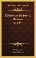 L'Universite De Pont A Mousson (1870)