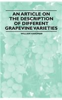 An Article on the Description of Different Grapevine Varieties