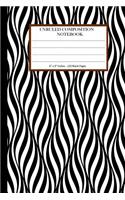 Unruled Composition Notebook 6" x 9". Modern Vector Seamless Geometric Texture.: Unruled Composition Notebook 6" x 9". 120 Pages. Vector seamless texture. Modern geometric background. Monochrome pattern with wavy lines, arranged 