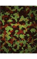 Camo Notebook: Midnight Forest Fire Camouflage, 144 Pages