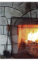 Fireplace in a Rustic Cabin Cozy Winter Journal: 150 Page Lined Notebook/Diary