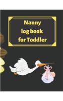 Nanny log book for Toddler