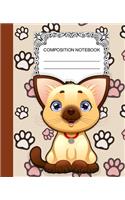 Composition Notebook: Ruled Lined Paper Notebook Journal / Cute Kitty for Children, Teens, Students, Teachers, School and Home Writing Notes
